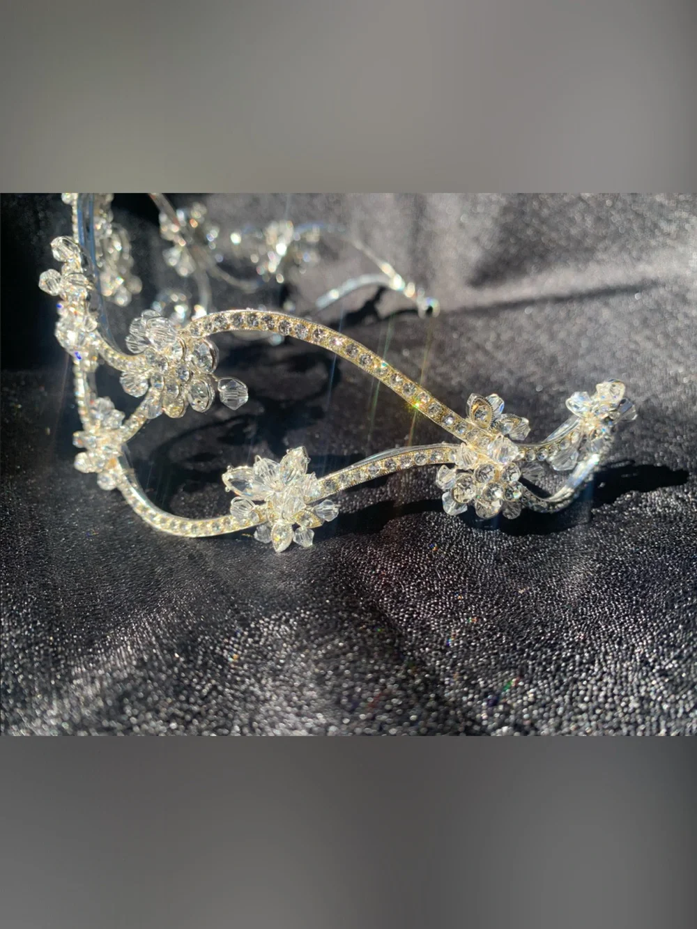 Crystal Floral RHINESTONE Hair Vine Tiara - Elegant Women's Hair Accessory